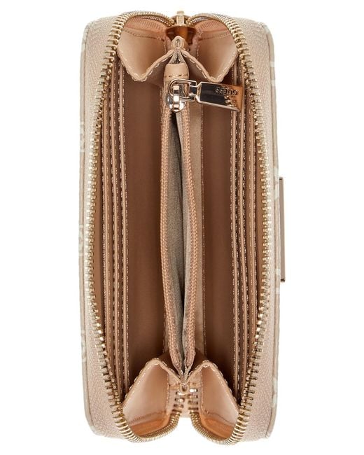 Guess Natural Libby Medium Zip Around Wallet