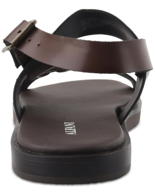 Alfani Brown Enzo Buckled-strap Sandals Created For Macy's for men