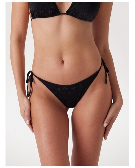 Guess Black Quattro G String Bikini Bottoms