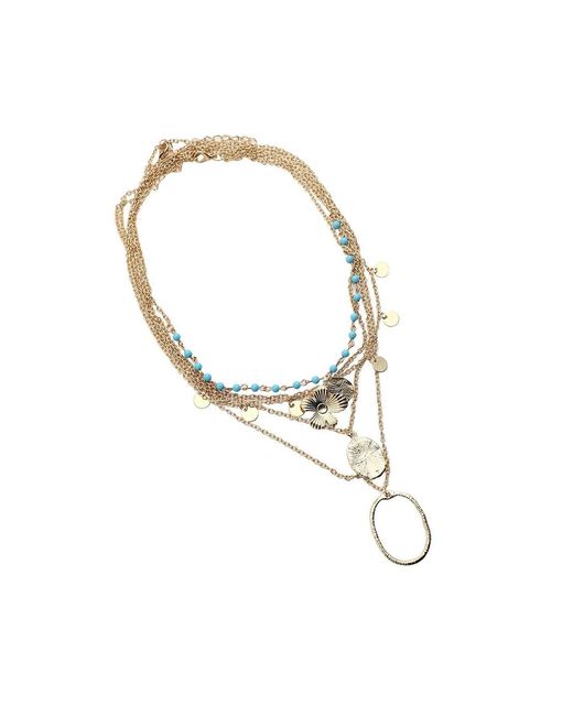 SOH Metallic Textured Multi-layer Necklace