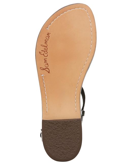 Sam Edelman Black Gigi T-strap Flat Sandals