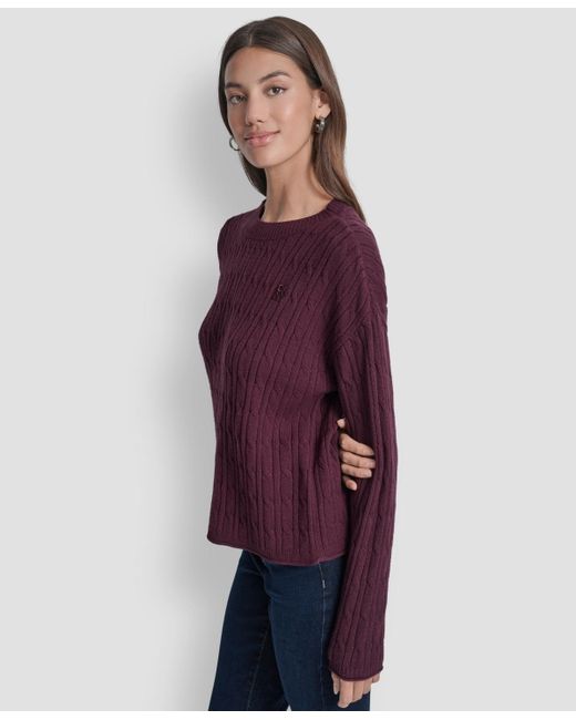 DKNY Purple Crewneck Sweater