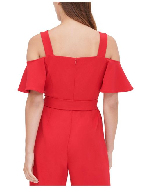 calvin klein red jumpsuit