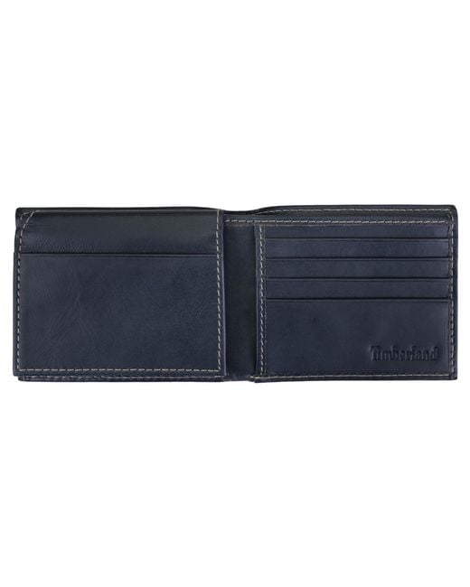 Timberland Blue Cloudy Passcase Leather Wallet for men