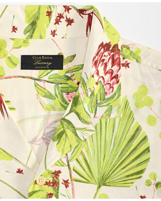 Club Room Green Elevated Kurt Regular-fit Floral Button-down Camp Shirt for men