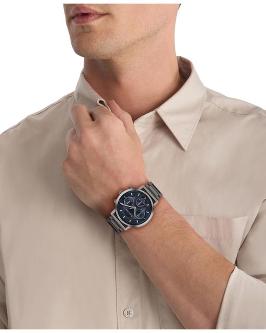 Calvin Klein Gray Gauge Ionic Plated Steel Bracelet Watch for men