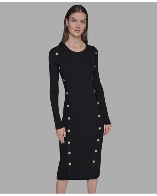 KARL LAGERFELD Long Sleeves Bodycon Dress in Black | Lyst KARL LAGERFELD Long Sleeves Bodycon Dress in Black | Lyst