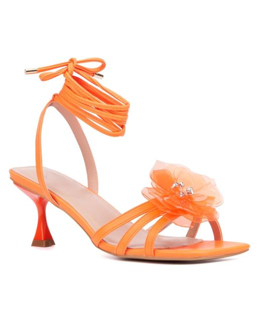 FASHION TO FIGURE Orange Blossom Strappy Heel Sandal