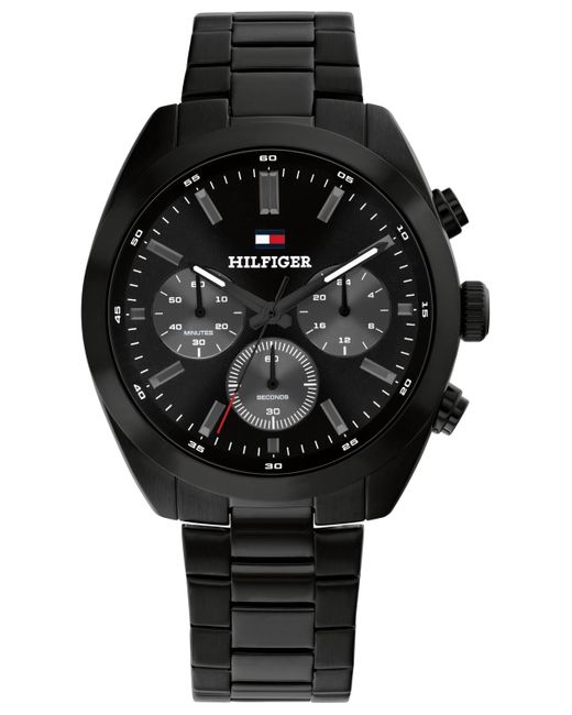 Tommy Hilfiger Black Chronograph Ip Stainless Steel Bracelet Watch for men