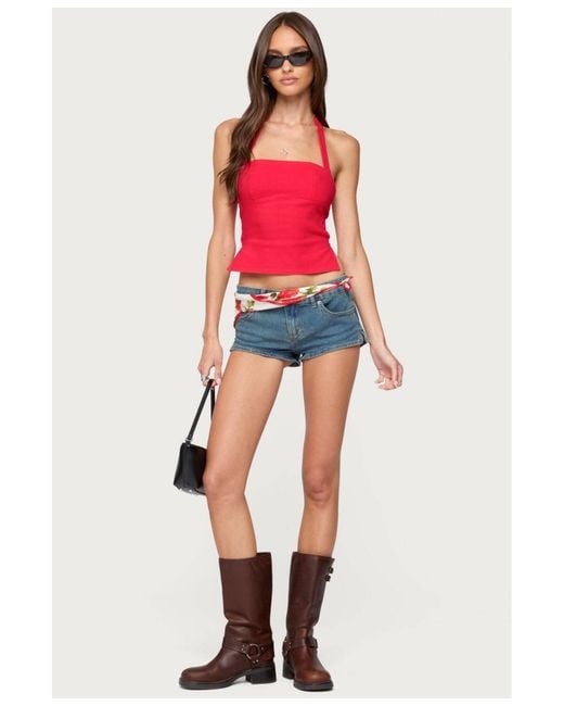 Edikted Red Dara Halter Top