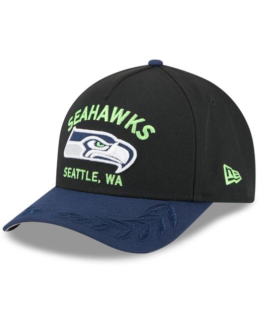 KTZ Green Black/ College Navy Seattle Seahawks 2025 Nfl Draft 9forty A-frame M-crown Adjustable Hat for men