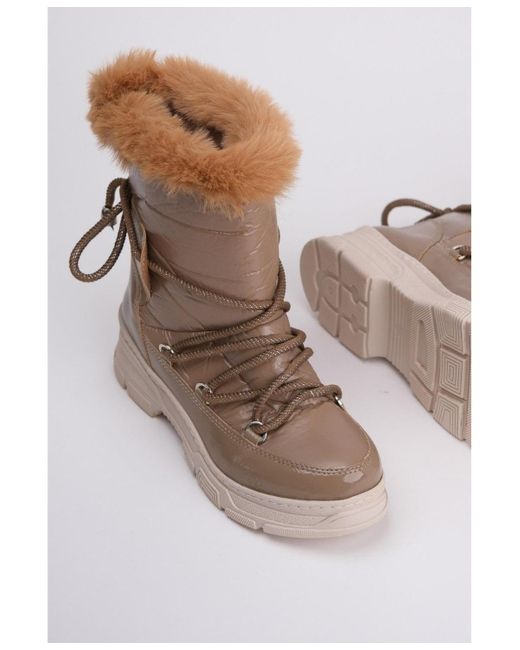 Prologue Shoes Brown Rosie Fur Lined Boot ()