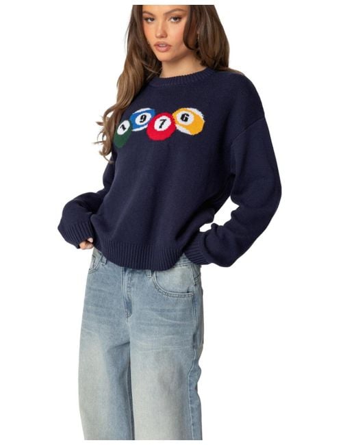 Edikted Blue 1976 Billiards Sweater