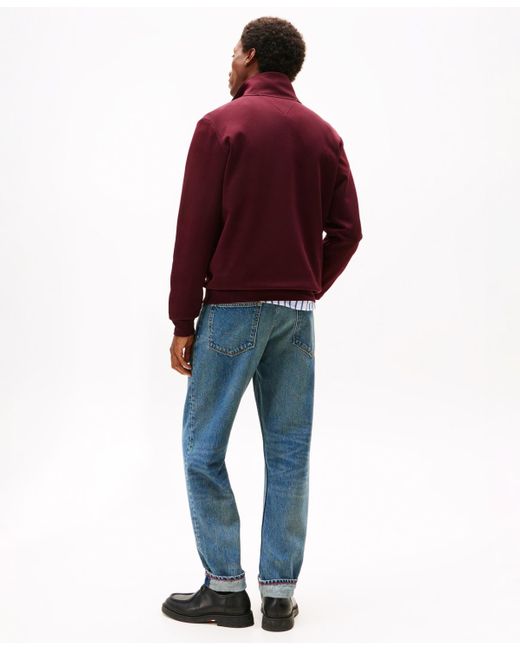 Tommy Hilfiger Red Essential Intechno Knit Regular-fit 1/4-zip Sweatshirt for men