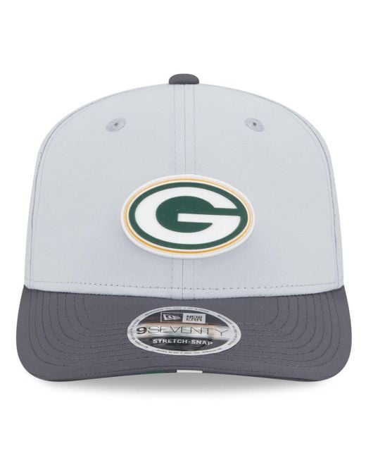 KTZ Gray/graphite Green Bay Packers 2025 Nfl Training Camp 9seventy Adjustable Hat for men