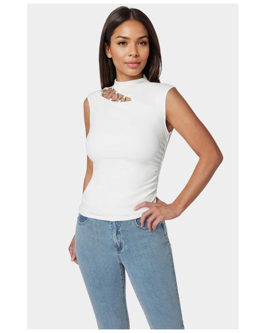 Bebe White Assymmetrical Top