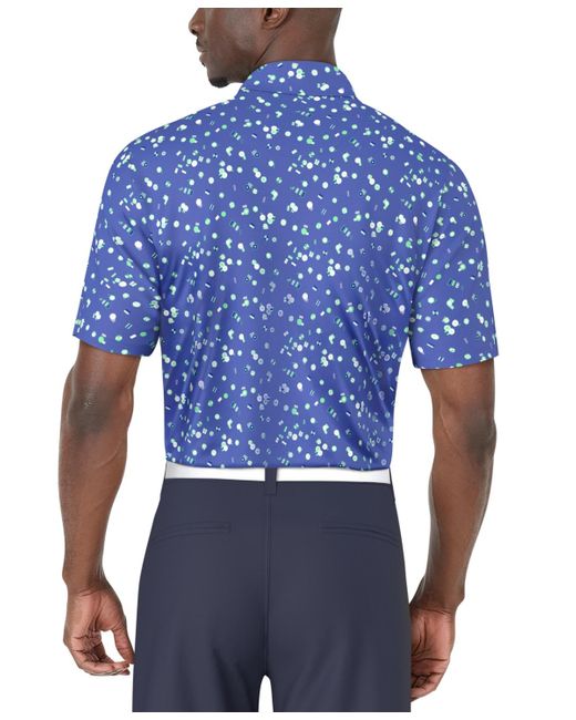 PGA TOUR Blue Umbrella Graphic Polo Shirt for men