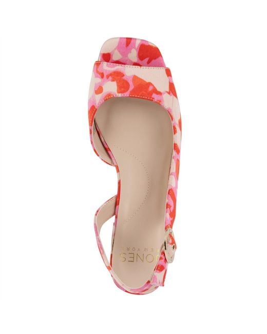 Jones New York Pink Ondree Slingback D'orsay Peep Toe Block Heel Sandals