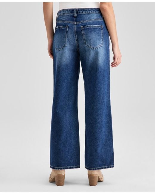 And Now This Blue Seamed Straight-leg Jeans