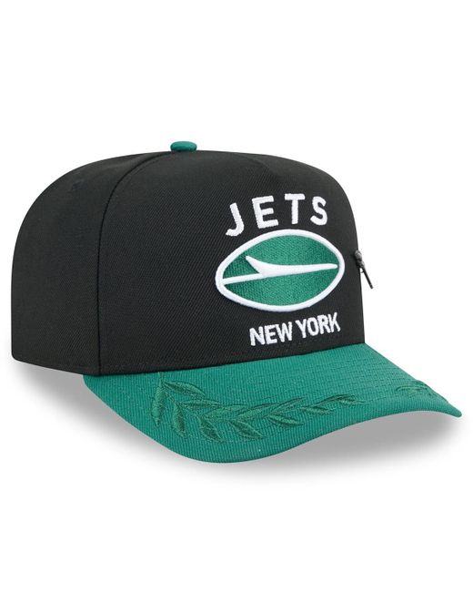 KTZ Black/green New York Jets 2025 Nfl Draft On Stage A-frame 59fifty Fitted Hat for men