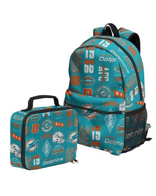 Outerstuff Blue Miami Dolphins Backpack And Lunchbox Set