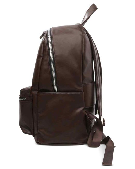 Steve Madden Brown Core Faux-leather Dome Backpack for men