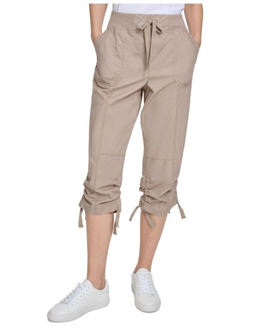 Calvin Klein Natural Convertible Cargo Capri Pants