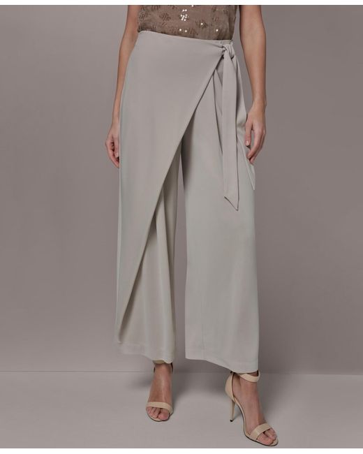 Donna Karan Gray Wrap Overlay Pants