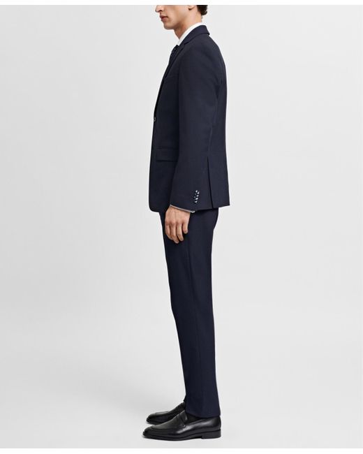 Mango Blue Stretch Fabric Slim-fit Suit Jacket for men