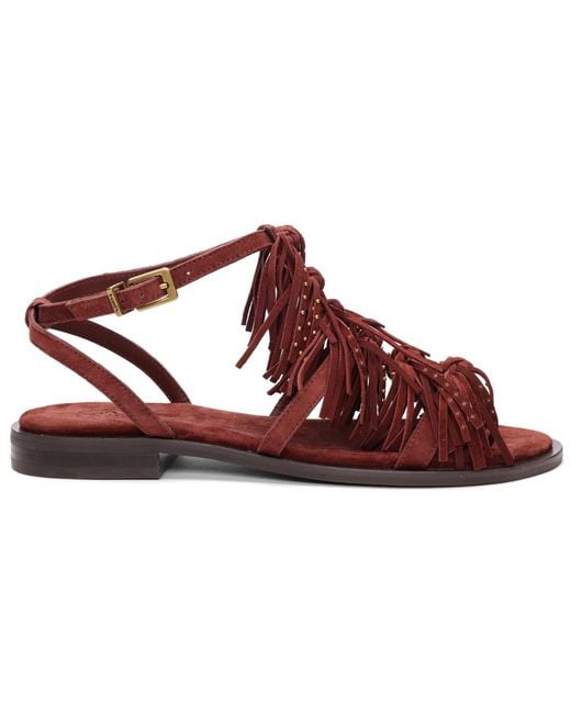 Ash Red Panic Round Toe Flat Sandals
