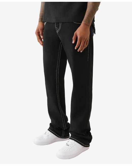 True Religion Black Billy Big T Bootcut Flap Jeans for men