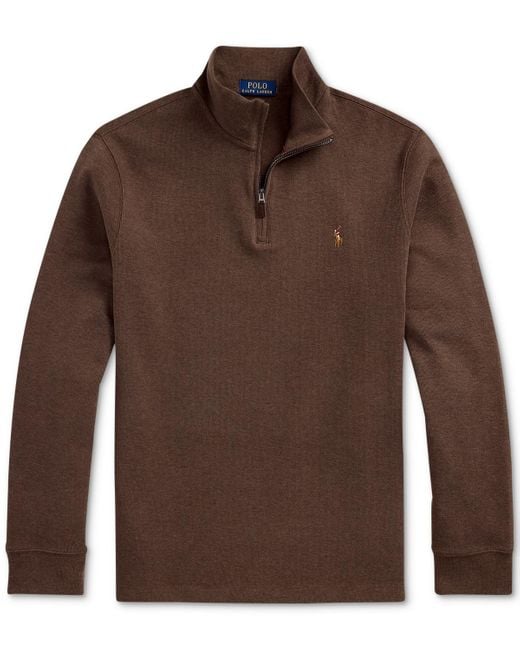 Polo Ralph Lauren Brown Estate-rib Cotton Quarter-zip Pullover for men