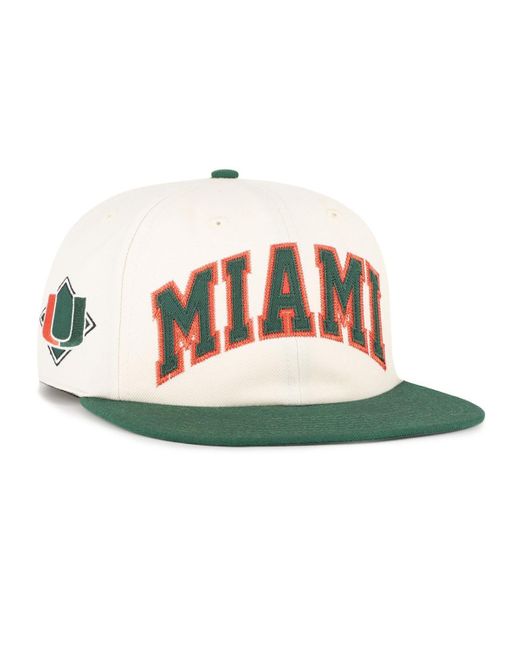 '47 Natural And Miami Hurricanes Crossover Off Hand Captain Adjustable Hat