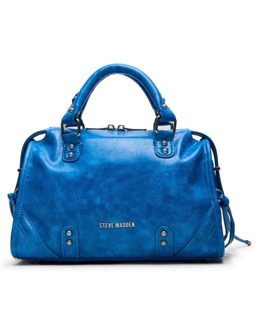 Steve Madden Blue briggs City Zipper Satchel Bag