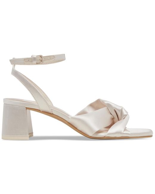 Dolce Vita White Brenna Satin Twist Two-piece Block-heel Sandals