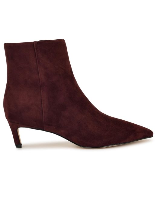 Nine West Purple Brite Kitten Heel Dress Booties
