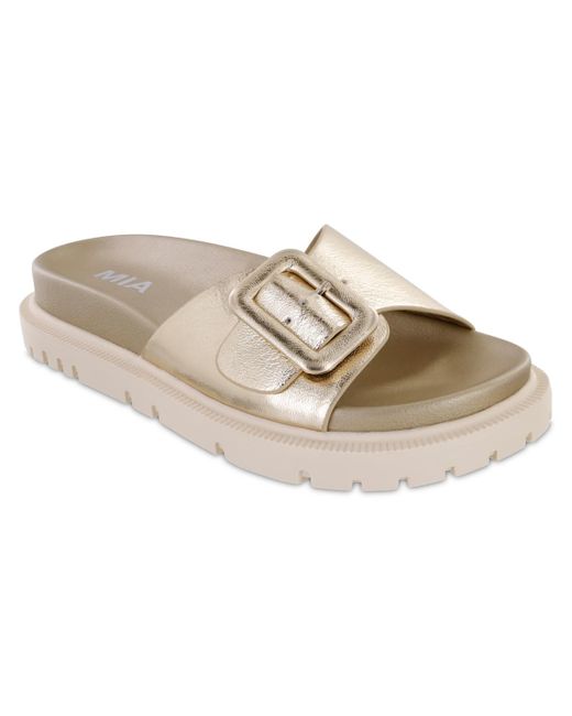 MIA White Gya Slip-on Flat Sandals