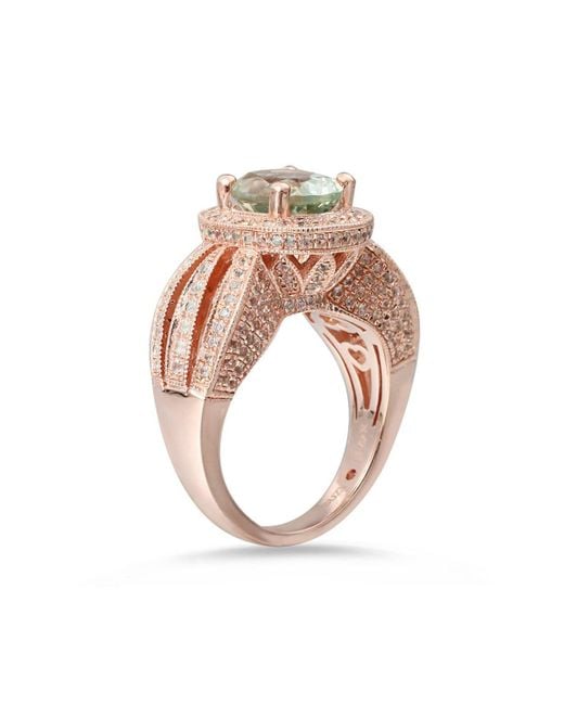 SUZY LEVIAN NEW YORK Metallic Suzy Levian Sterling Silver Oval Cut Center Topaz Cocktail Ring