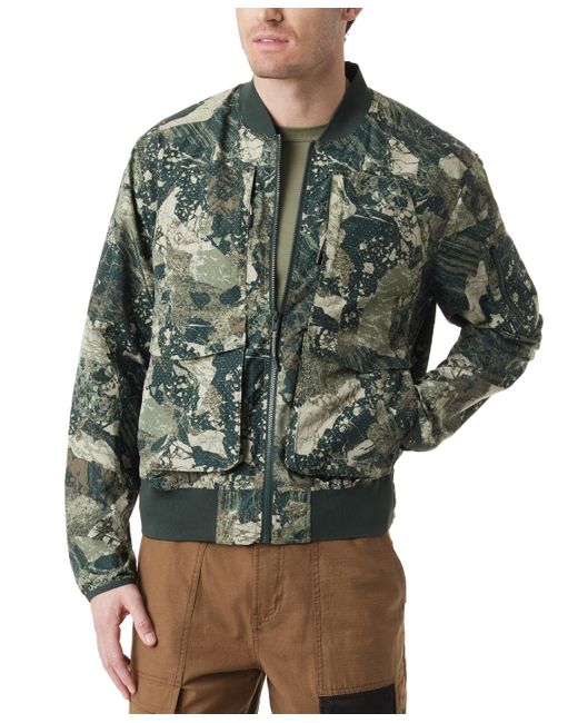 BASS OUTDOOR Green Easy-pack Travel Camo Bomber Jacket for men