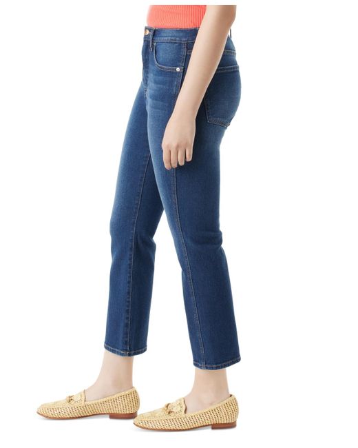 Sam Edelman Blue Linnie High-rise Kick-flare Cropped Denim Jeans