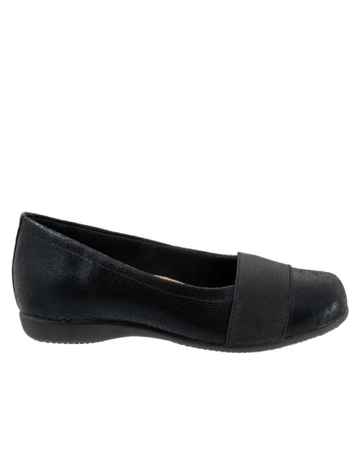 Trotters Black Samantha Flat