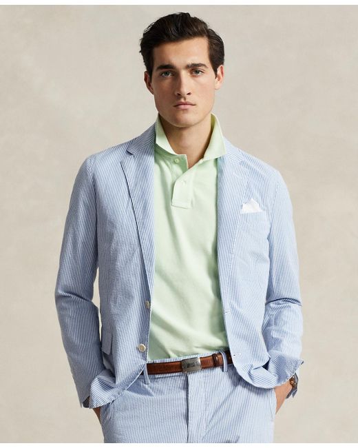 Polo Ralph Lauren Blue Polo Soft Seersucker Suit Jacket for men