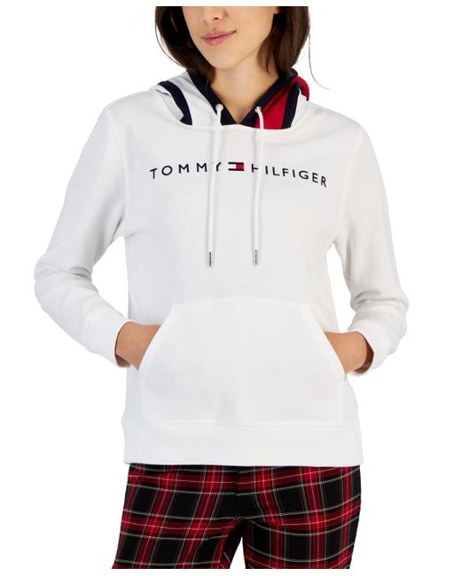 Tommy Colorblocked Pullover Hoodie in White |