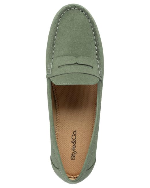Style & Co. Green Serafinaa Driver Penny Loafers