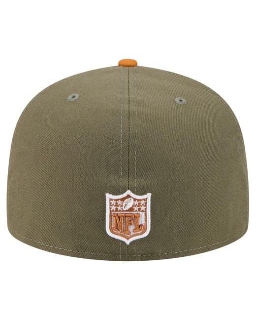 KTZ Â Olive/brown Green Bay Packers Color Pack A-frame 59fifty Fitted Hat for men