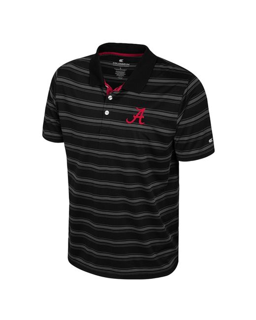 Colosseum Athletics Black Alabama Crimson Tide Milk Steak Polo Shirt for men