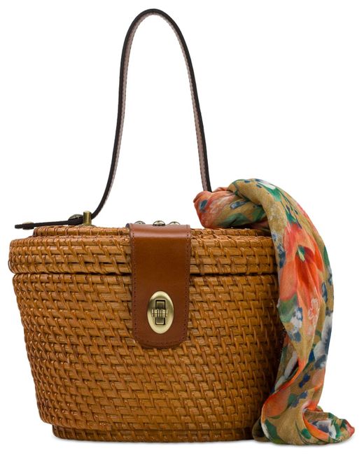 Patricia Nash Brown Caselle Small Wicker Basket Bag