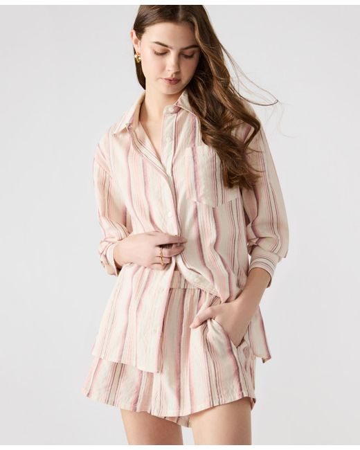 Steve Madden Pink Marguerite Striped Pull-on Shorts
