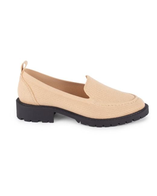 Tahari White Siena Knit Slip-on Loafers