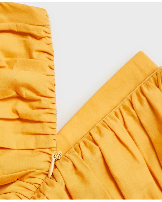 Mango Multicolor Ruched Strapless Top